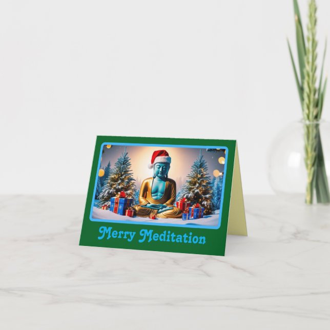 Carte Vacances de Noël Bouddha serein (Devant)