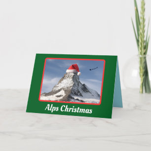 Carte Vacances de Noël drôles dans les Alpes