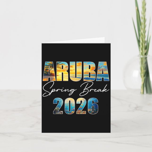 Carte Vacances de printemps 2026 à Aruba Vacances d'été  (Devant)