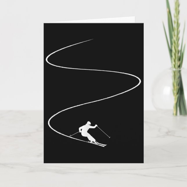 Carte Vacances de ski de sports d'hiver - Ski Pente Ski (Devant)