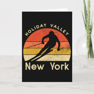 Carte Vacances de ski vintage Valley New York Montagne