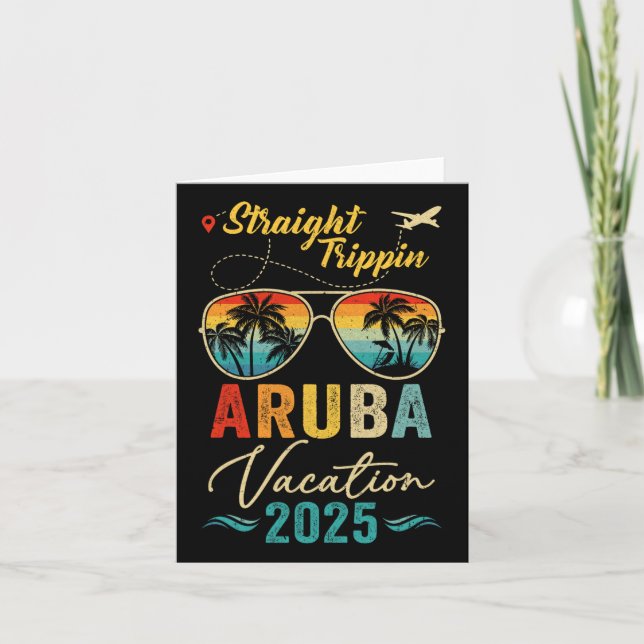 Carte Vacances d'été en famille à Aruba 2025 Straight Tr (Devant)