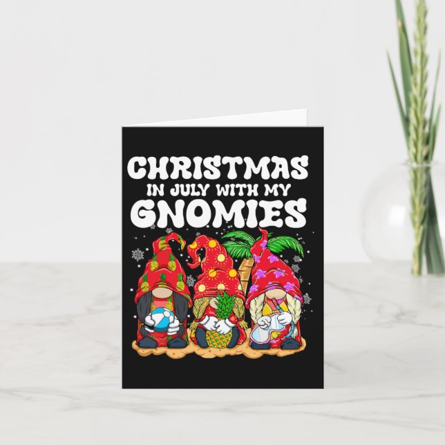 Carte Vacances D'Été Gnomes Lover Funny Noël À Ju (Devant)