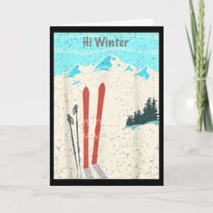 Carte Vacances d'hiver Noël Ski X-mas Ski Skieur 