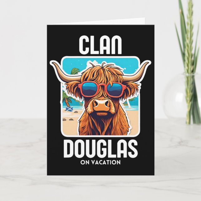 Carte Vacances du clan Douglas Nom de famille écossais F (Devant)