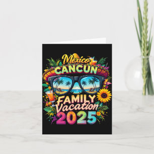 Carte Vacances en famille 2025 Cancun Mexique tenue asso