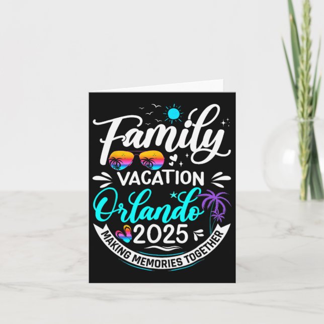 Carte Vacances en famille à Orlando 2025 Plage Vacances  (Devant)
