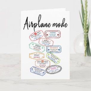 Carte Vacances en mode avion tampon de passeport voyage