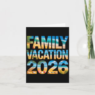Carte Vacances familiales rétro 2026 voyage de cousin su