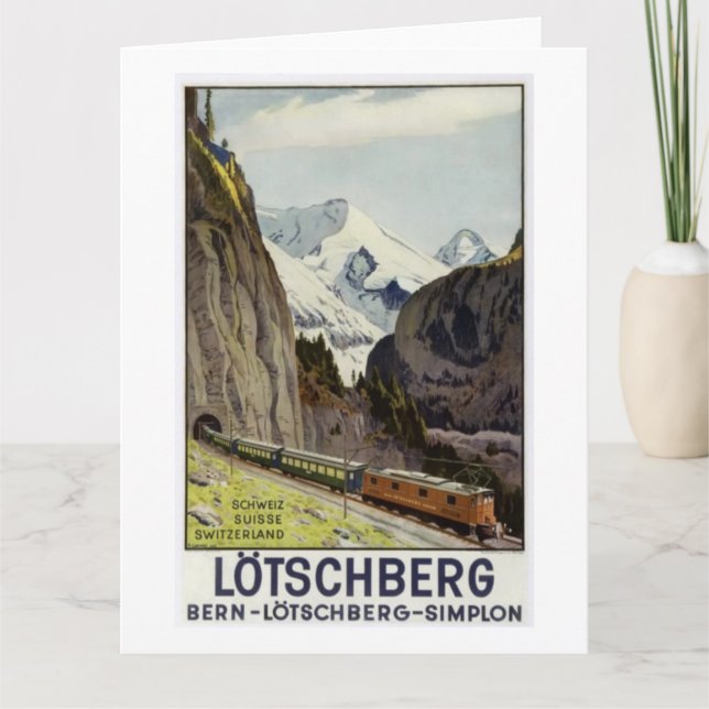 Carte Vacances ferroviaires vintages en Suisse (Devant)