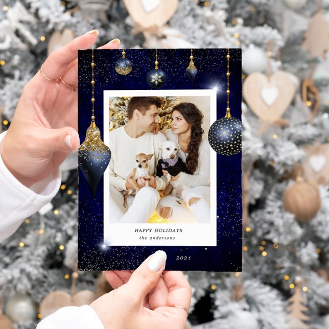 Carte Vacances photo pour bijoux en or bleu marine (Créateur téléchargé)