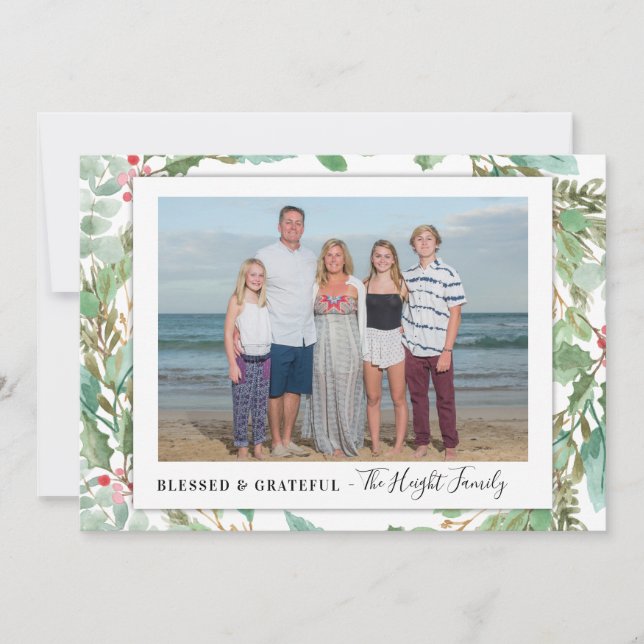 Carte Vacances Photo Vert (Devant)