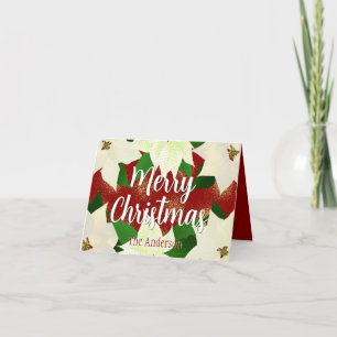 Carte Vacances Poinsettias Blanches