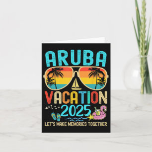 Carte Vacances Rétro à Aruba 2025 T-shirts Famille Amis 