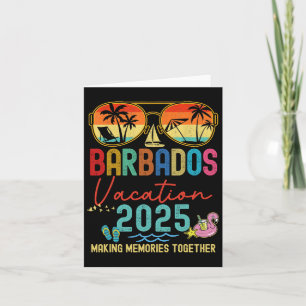 Carte Vacances Rétro à la Barbade 2025 Souvenirs Groupe
