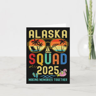 Carte Vacances Rétro Croisière en Alaska 2025 Famille Am