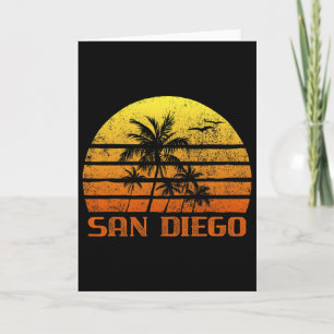 Carte Vacances Rétro Vintage de Plage San Diego Californ