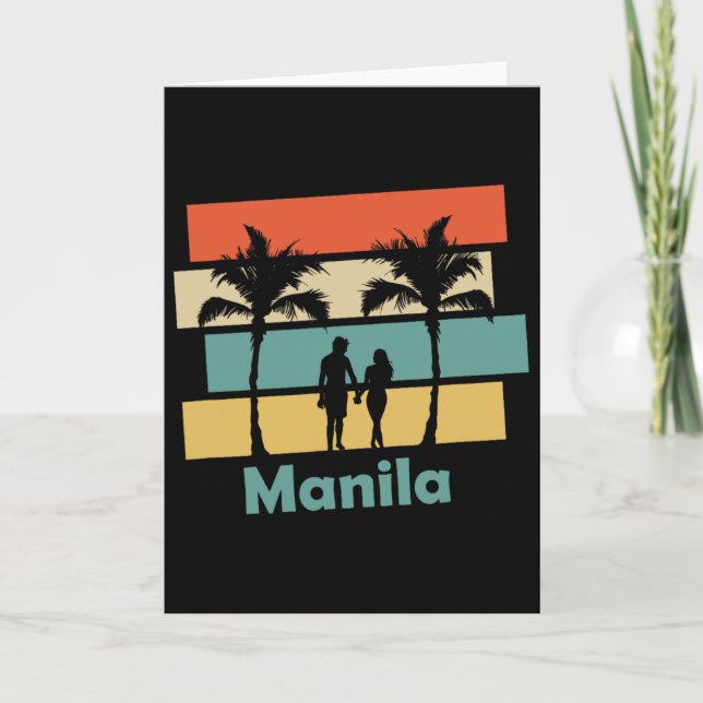 Carte Vacances Rétro Vintage Manille Philippines  (Devant)