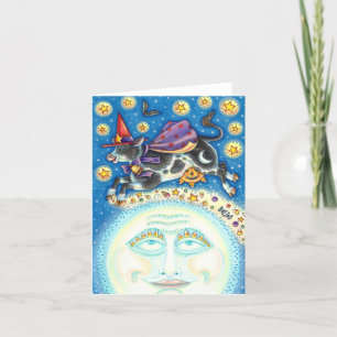 CARTE VACHE AU-DESSUS DE L'HOMME DANS LA LUNE CAPRICE CO