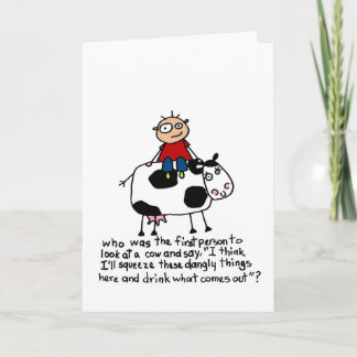 Carte Vache avec des choses dangereuses - Anniversaire