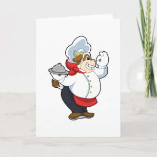 Carte Vache comme serveur avec assiette de service