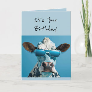 Carte Vache d'anniversaire Glamourous Animal amusant Hum
