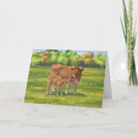 Vache d'Aubrac et veau mignon dans le pâturage de