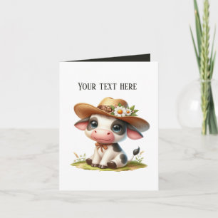 Carte Vache de campagne mignonne personnalisable