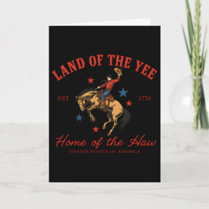 Carte Vache De Compagne De Rodeo Patriotique Usa Terre O
