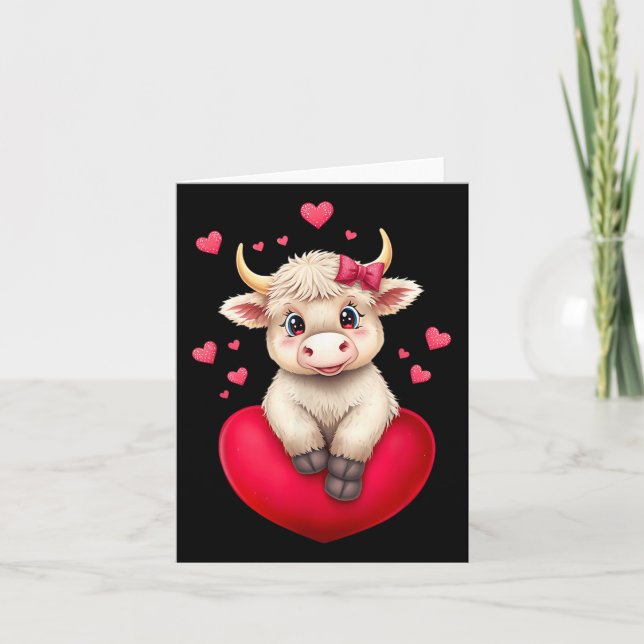 Carte Vache de la Saint-Valentin sur cœur Vache des High (Devant)
