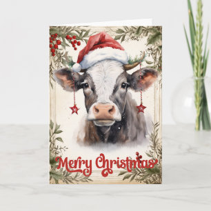 Carte Vache de Noël