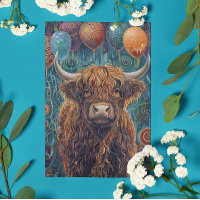 Vache des Highlands Anniversaire Ballons Fantaisis