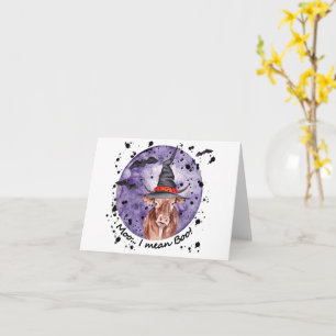 Carte Vache d'Halloween Meuh je veux dire Hou Hou Drôle