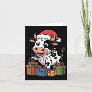 Carte Vache drôle Père Noël Animaux Amateurs Noël laid