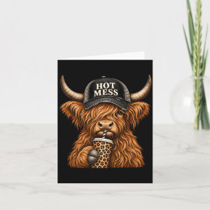 Carte Vache écossaise désordonnée drôle mignon amateur d