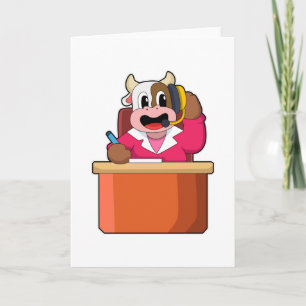 Carte Vache en secrétaire avec table