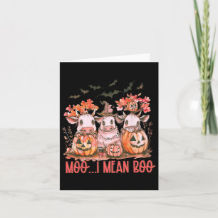 Carte Vache fantôme Moo I signifie Boo Citrouille Hallow