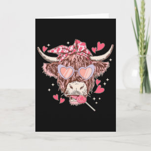 Carte Vache génisse occidentale Sungles drôle cœur heure