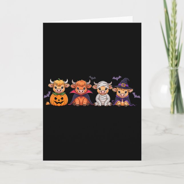 Carte Vache Highland Halloween (Devant)