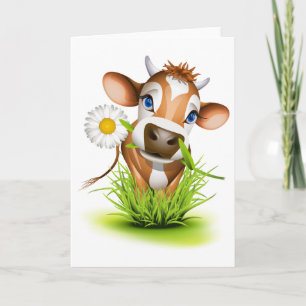 Carte Vache Jersey dans l'herbe