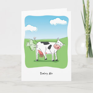 Carte Vache laitière Air Vache Panier Amusant Anniversai