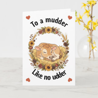Carte Vache Pun Mudder Comme Aucune Autre, Drôle de Fête