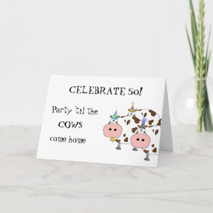 Carte Vache sainte ! Casquette de partie anniversaire