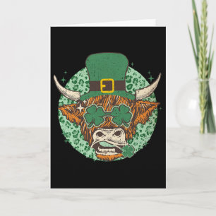Carte Vache Shamrock Coquette Arc St Patrick's Day 