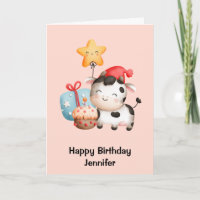 Vache souriante mignonne adorable Anniversaire