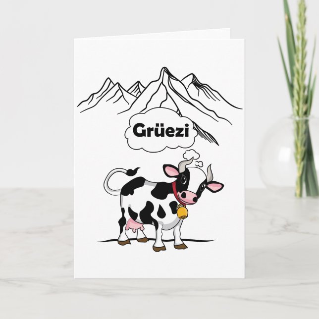 Carte Vache suisse - Grüezi - Suisse Voyage (Devant)