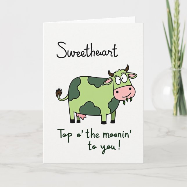 Carte Vache Verte Chérie (Devant)