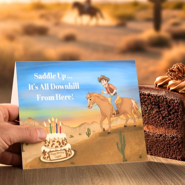 Carte Vacher Drôle Anniversaire à Cheval (Créateur téléchargé)