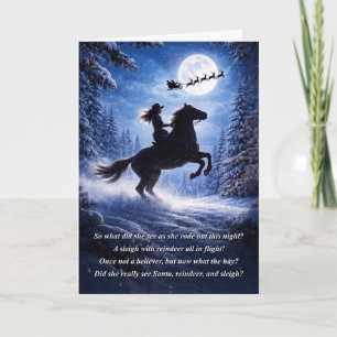 Carte Vachère de Noël Country Western avec le Père Noël
