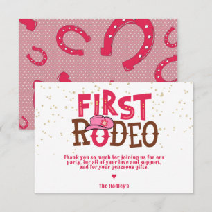 Carte Vacheresse Rose 1er Rodéo Merci
